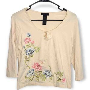 The Limited Y2K Embroidered Floral Top size Large